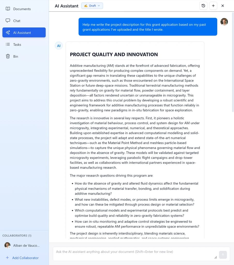 Grant Writing AI Assistant